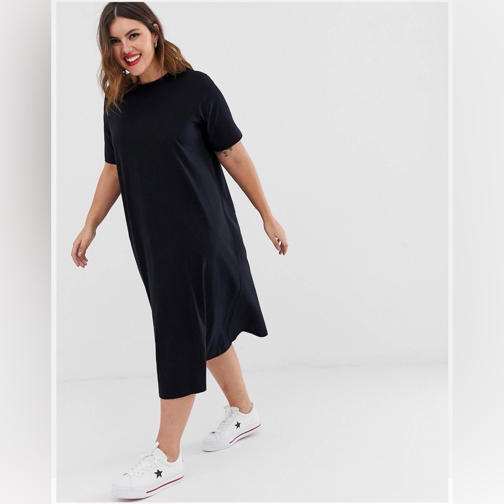 ASOS Curve Super Oversized Midi Swing T-Shirt Dress